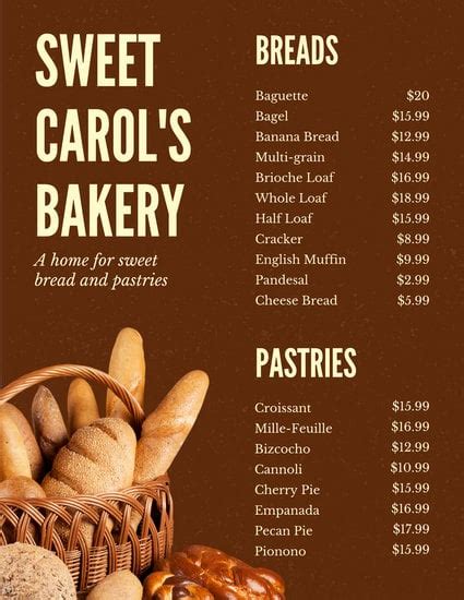 Menus for Dough .